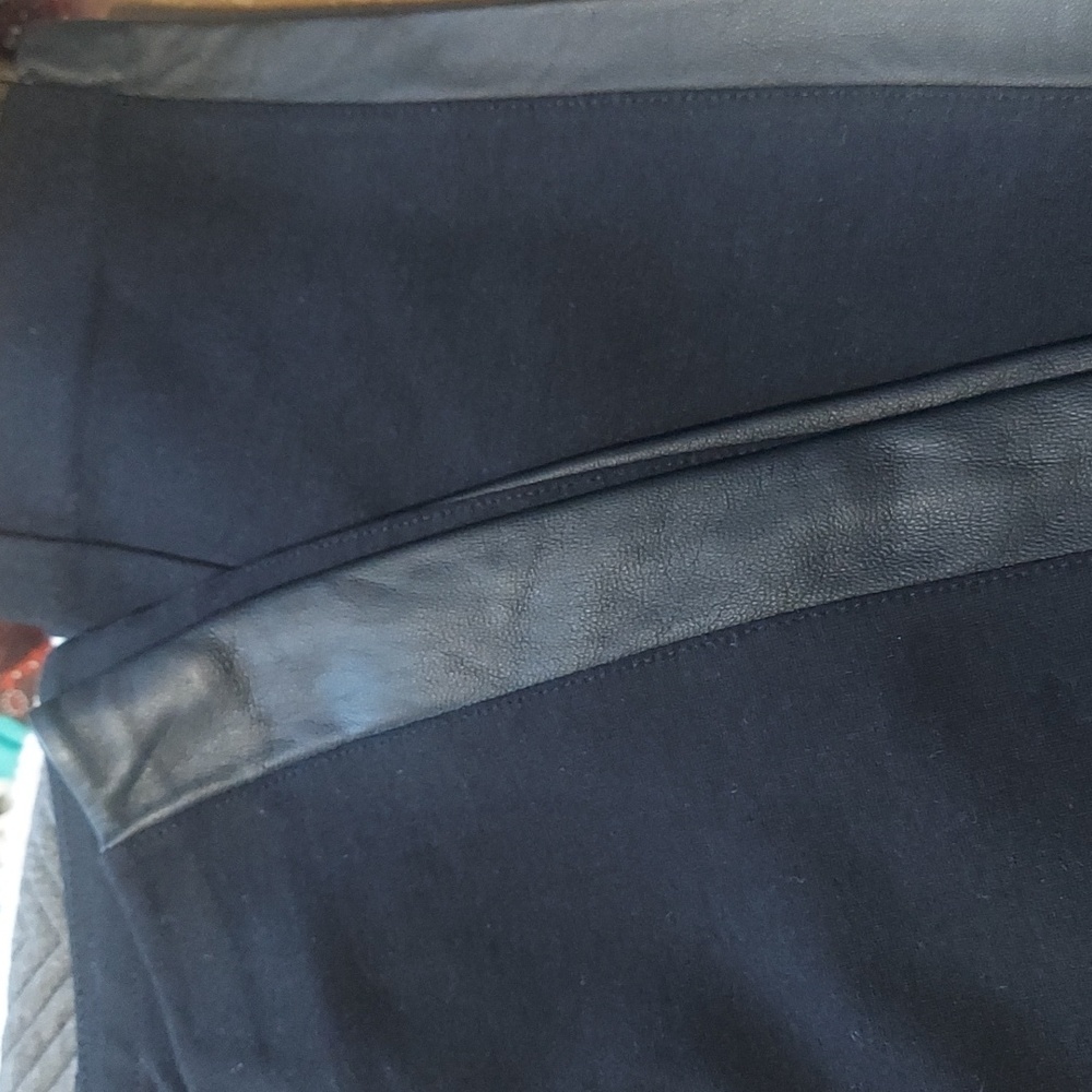 J. CREW Black Pants With Side Leather Trim